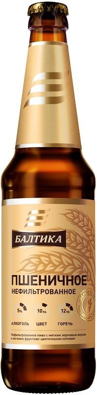 Пиво Балтика пшеничне нефільтроване 5,0% 0,45 л