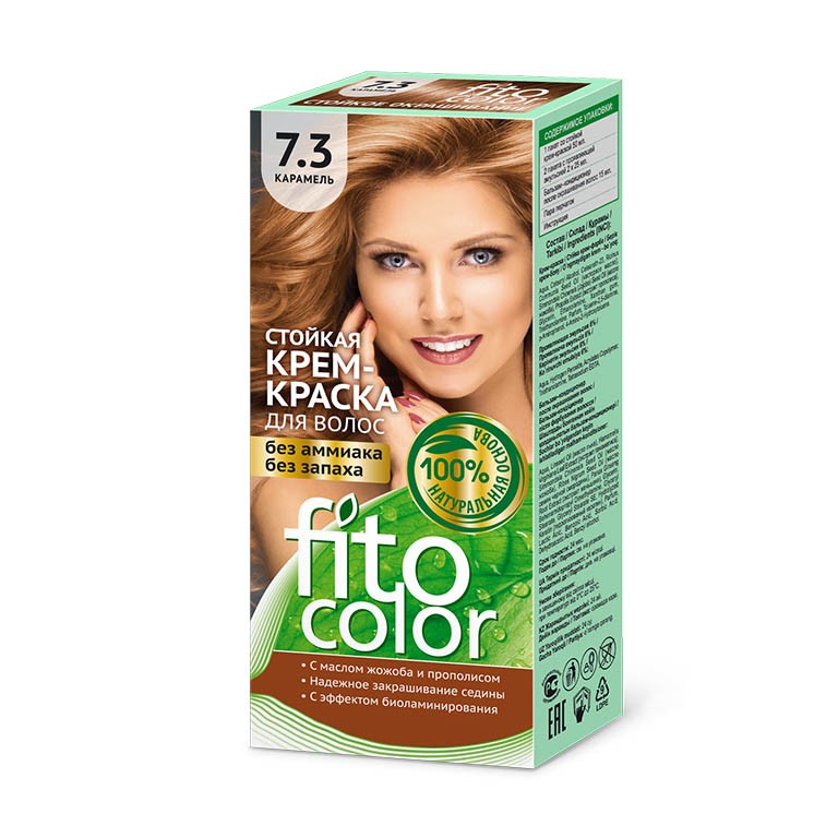 Крем краска для волос Fito color Карамель 7.3