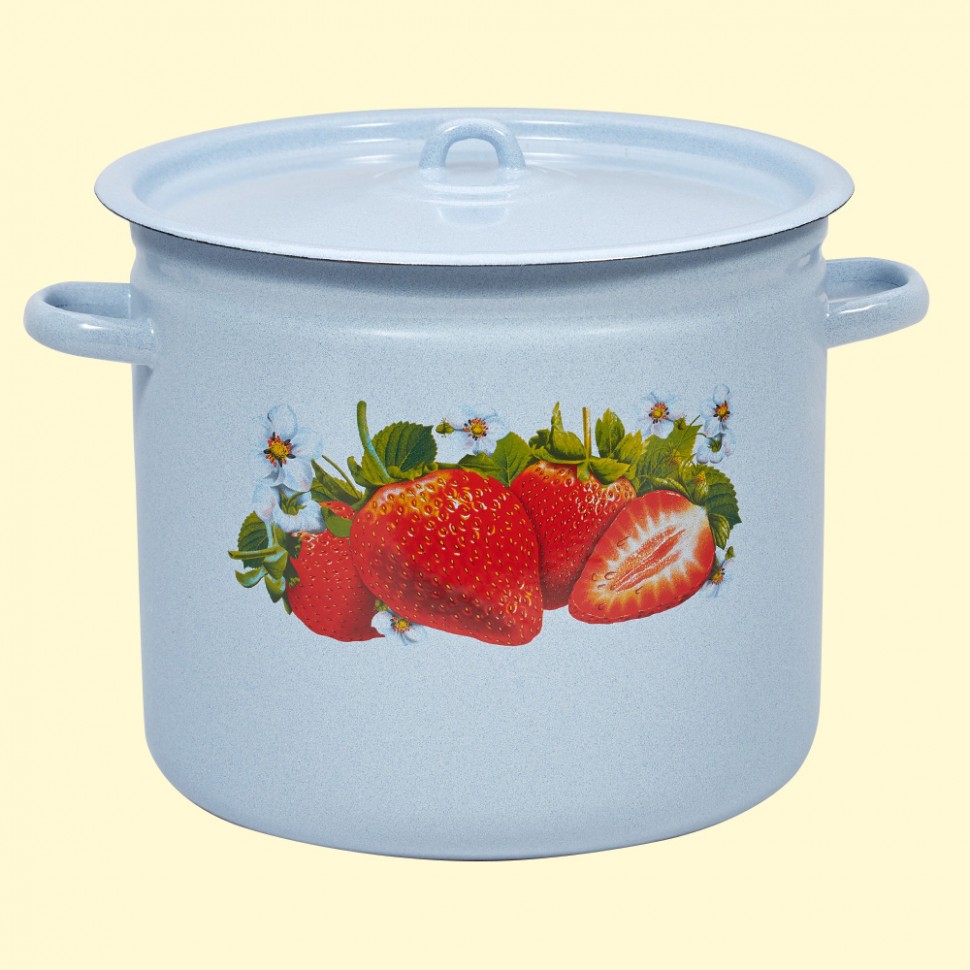 La cacerola esmaltado "la fresa Jugosa" 12 l