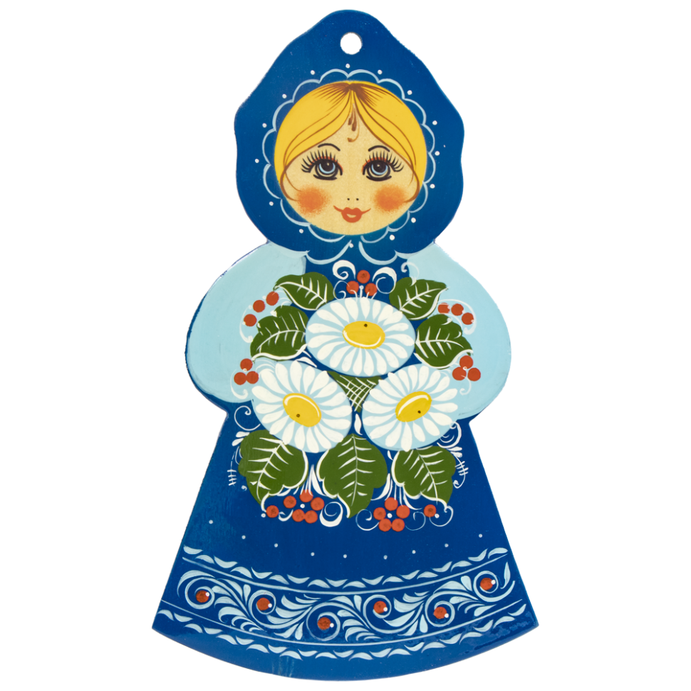 Разделочная доска - Девочка с ромашками, 34 х 21 см