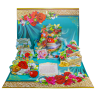 La tarjeta de felicitacion "Con el Aniversario" 3Д las flores, 310 x 430 mm