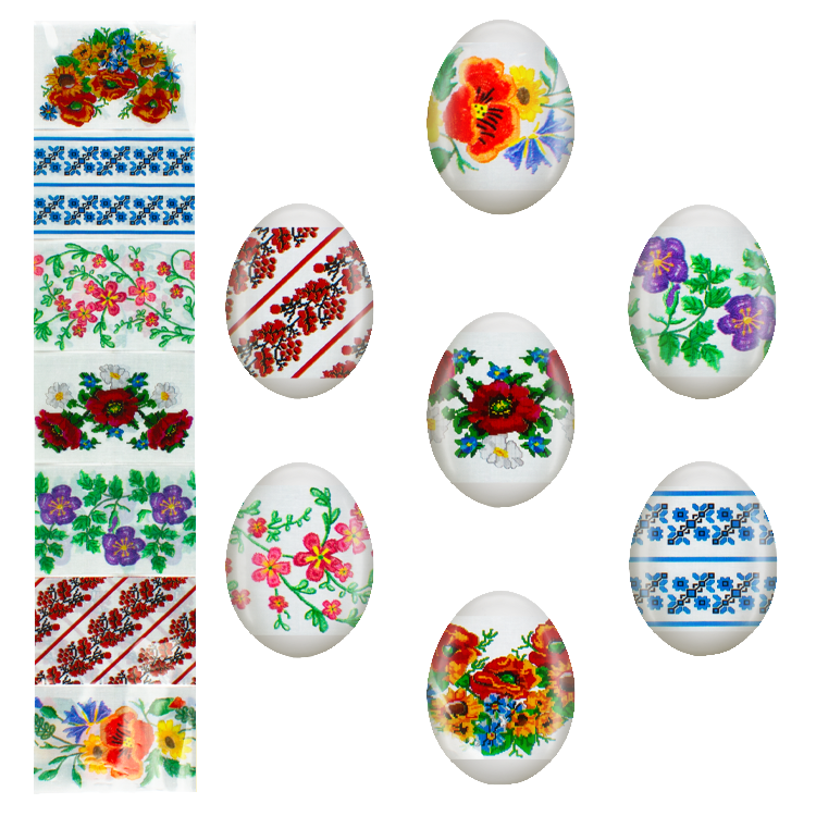 Etiquetas termo adhesivas "Vyshivka" para huevos de Pascua, 7 unidades