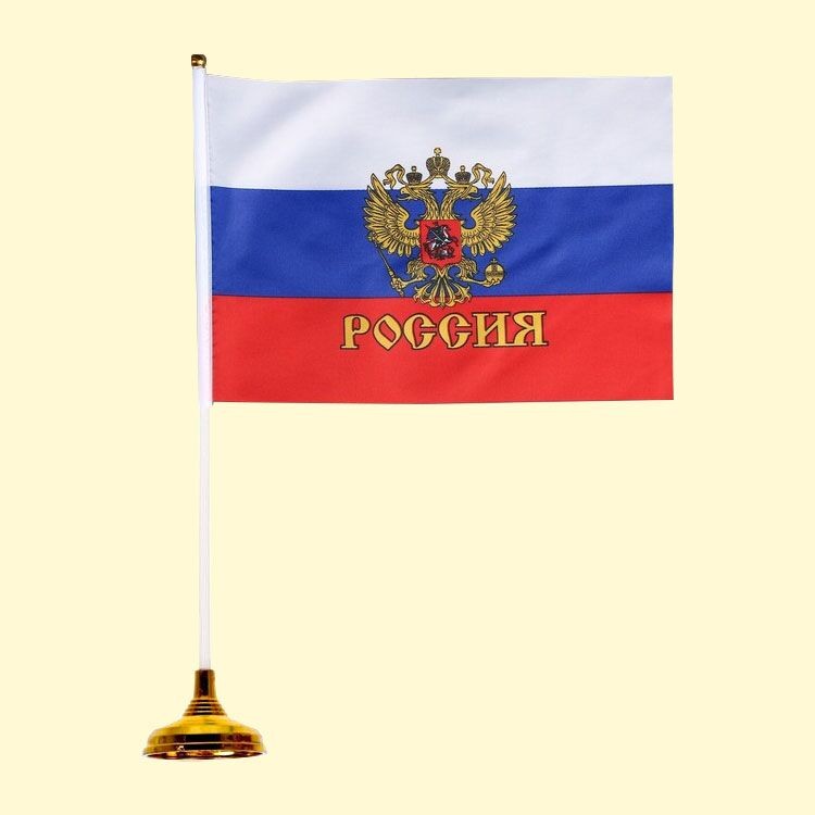 Bandeira da mesa "Rússia" 14 x 21 cm