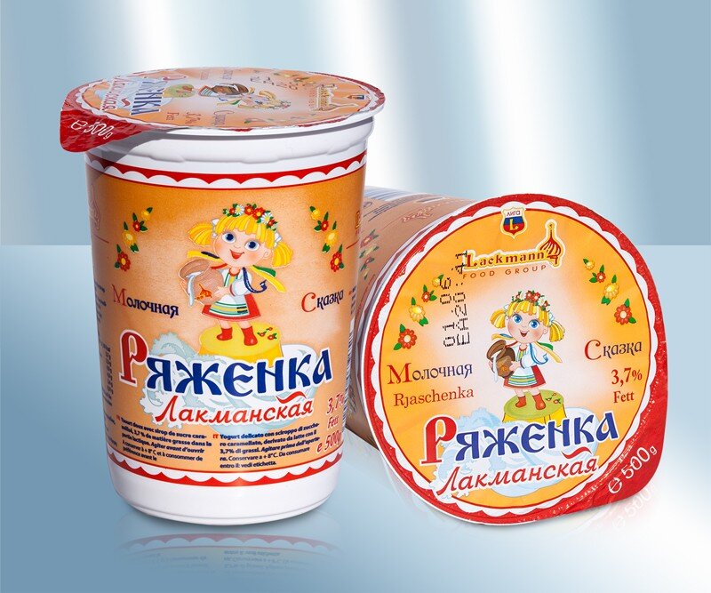Yogur liquido con sabor a caramelo "Ryazhenka" 3.7% grasa, 500 g