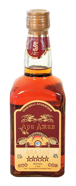 Brandy armênio "Ara" 5 estrelas, 40%, 0,5 l.