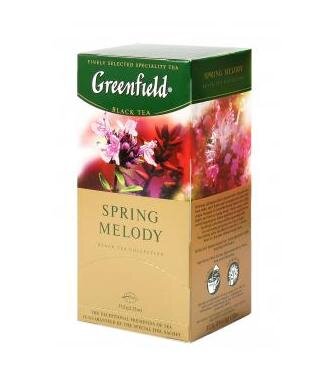 Chá preto em sachês com tomilho "Greenfield" Spring Melody, 37,5 g, 25 saquinhos