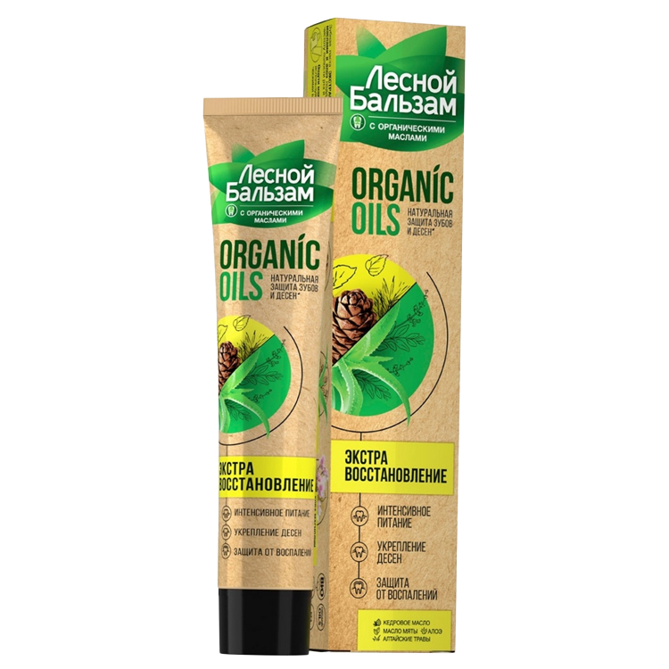 La pasta dentifrica "el Balsamo De bosque" con los aceites organicos y el aloe, 75 ml