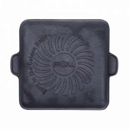 Гриль-Сковорода квадратная из чугуна "Brizoll" H181825G, 18 х 18 x 2,5 см