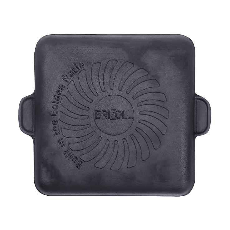 El grill-sarten cuadrado del hierro fundido "Brizoll" H181825G, 18 h 18 x 2,5 cm