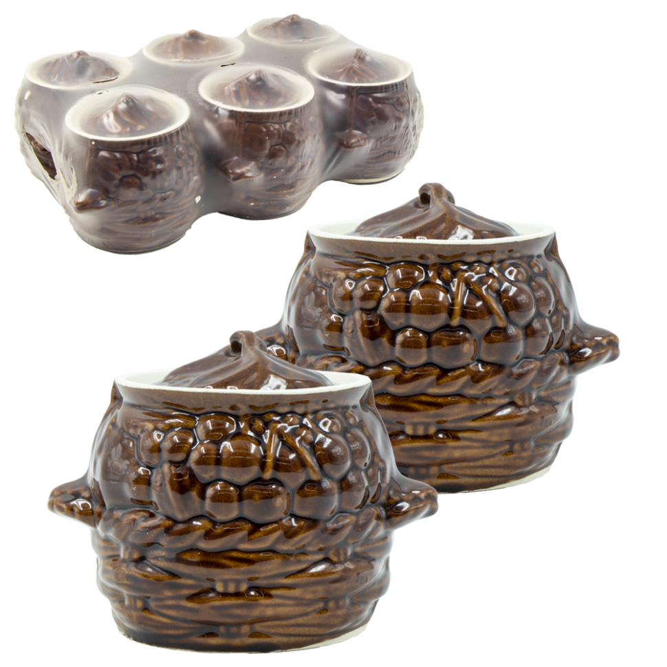 Conjunto de potes de cerâmica 
