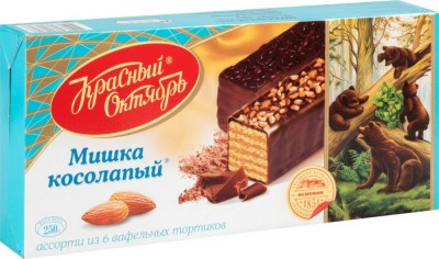 Мишка Косолапый Красный Октябрь 6 вафельных тортиков