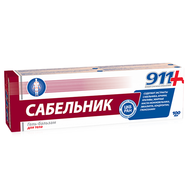 El gel-balsamo cosmetico "911 Sabelnik" para el cuerpo, 100 ml