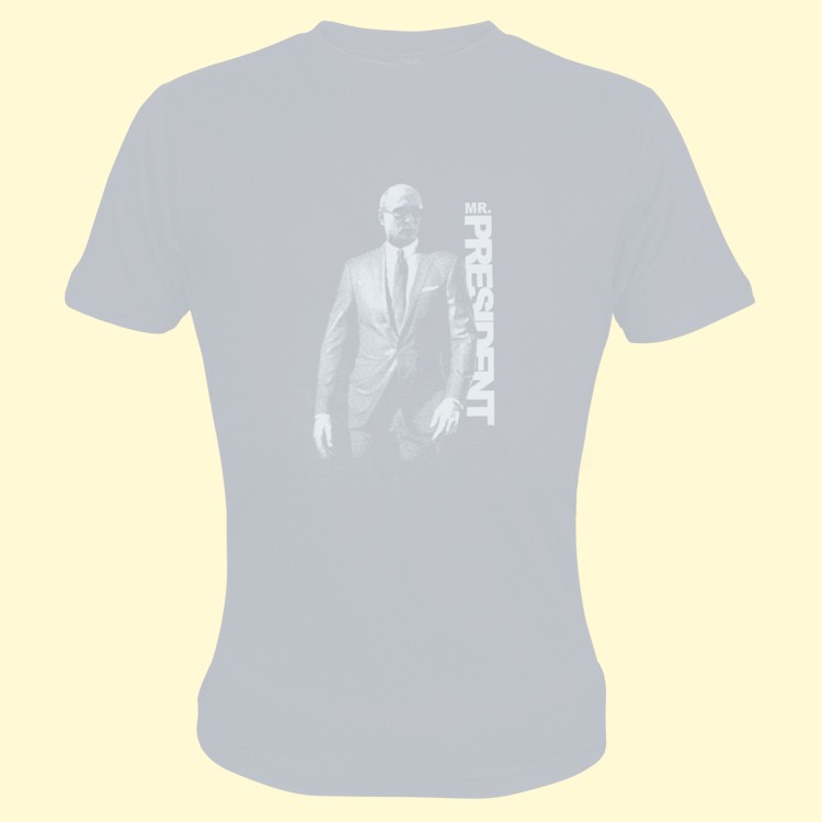 La camiseta "Putin", gris claro, (Mr. President) 100 %-хлопок