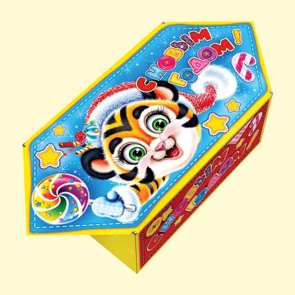 Caja de regalo plegable Candy pequeña - Tigruli, 300 g, 9 x 5,8 x 12,8 cm