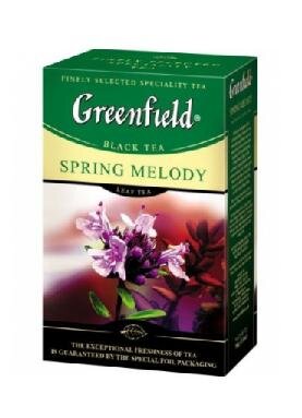 Чай черный листовой с добавками чабреца "Greenfield" Spring Melody, 100 г