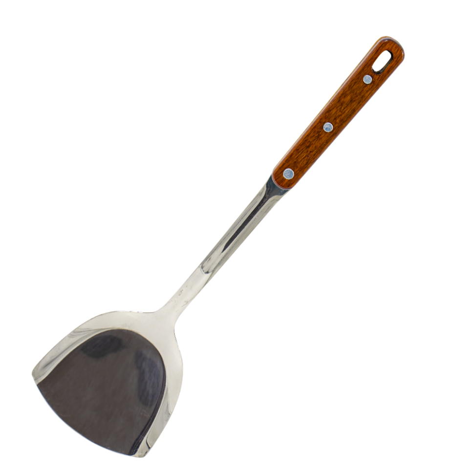 Лопатка кухонная из нержавеющей стали с деревянной ручкой, 35 cм