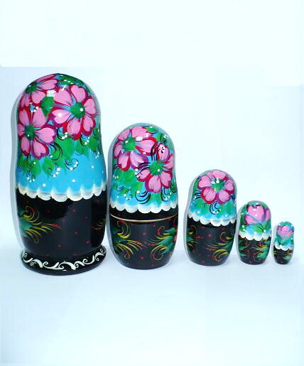 Bonecas russas Matryoshka de 5 peças "Ornamentos eslavos" de 18 cm (altura)