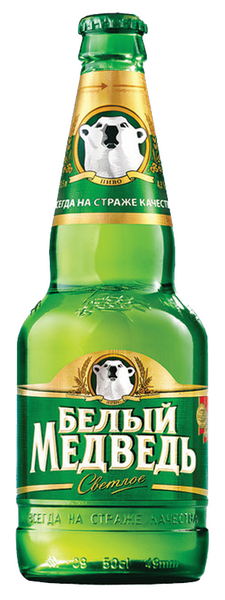 Cerveja russa loira "urso branco", 0,5 l