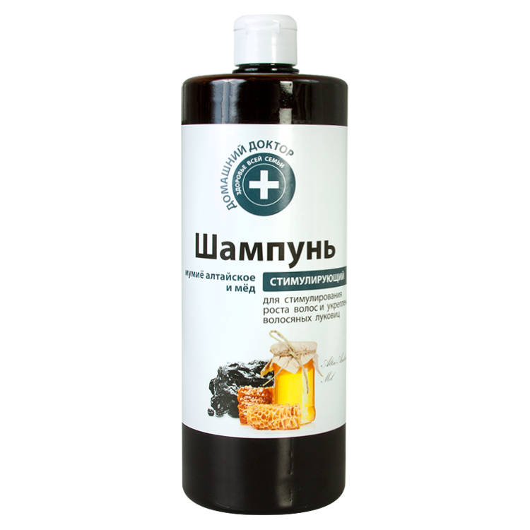 Shampoo estimulante de múmia Altai e mel, 1000 ml