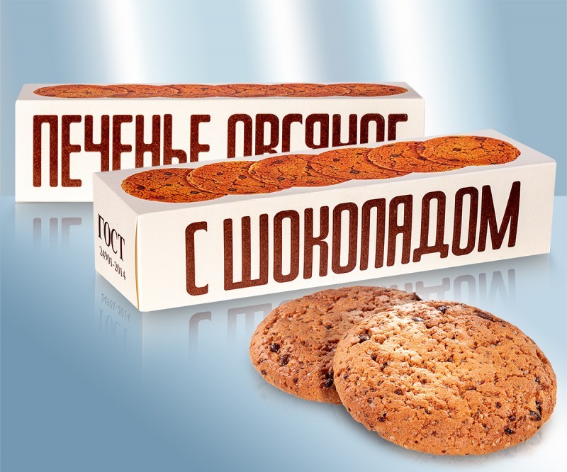 Печиво вівсяне класичне зі шматочками шоколаду, 250 г