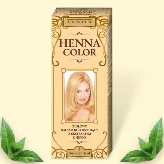 Coloração de bálsamo de ervas "henna colorida" à base de hena natural, 75 ml, cor: louro do sol