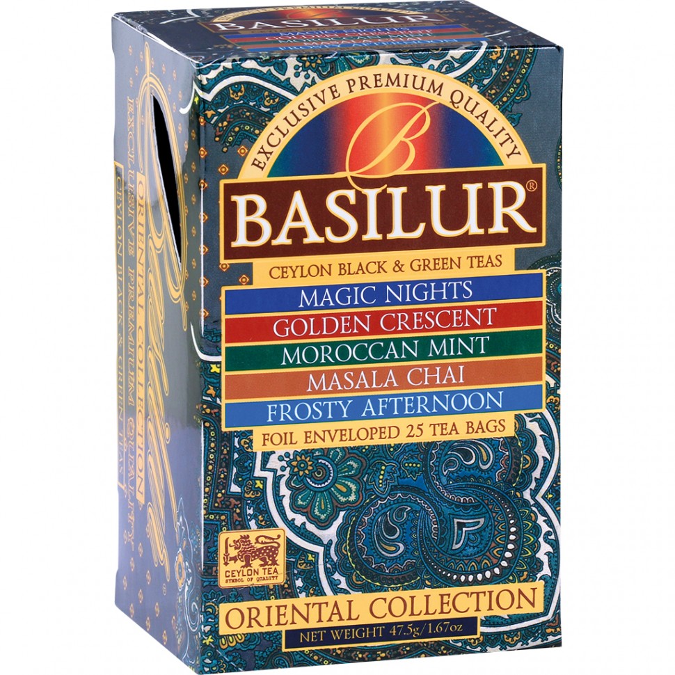 Chá Basilur coleção oriental 47,5 g pacote de 25.