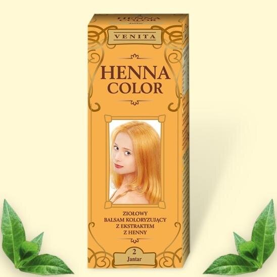 Красящий травяной бальзам "Henna Color" на основе натуральной хны, 75 мл, цвет: янтарь