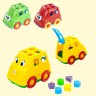 Игрушечный паровозик "Микроавтобус" игрушка-сортер, разные цвета, 23 x 15,5 x 16 см
