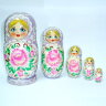 Matryoshka (boneca russa) de 5 bonecas russas rosa fúcsia de 19 cm (altura)