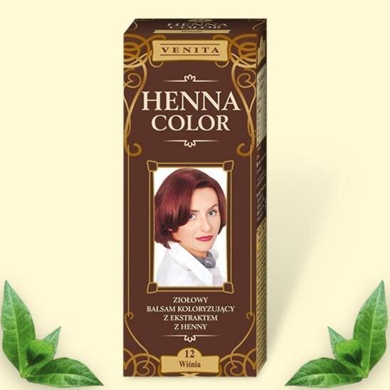 Красящий травяной бальзам "Henna Color" на основе натуральной хны, 75 мл, цвет: вишня