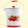 El cubo de 12 l "la fresa Jugosa", con la bandeja, esmaltado, El cubo de 12 l "la fresa Jugosa", con la bandeja, esmaltado,