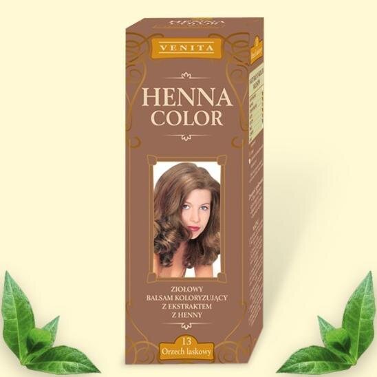 Colorear balsamo a base de hierbas "henna de color" en la base de henna natural, 75 ml, color: avell