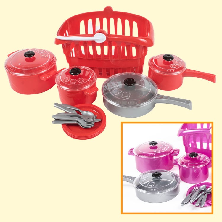 Набор кухонных принадлежностей «Kristinka 2» красно-серый / розово- серый, 29,5 x 19 x 22 см