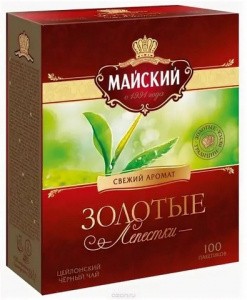 Майский Золотые Лепестки черный чай в пакетиках, 100 шт