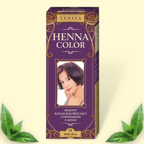 Красящий травяной бальзам "Henna Color" на основе натуральной хны, 75 мл, цвет: дикая слива