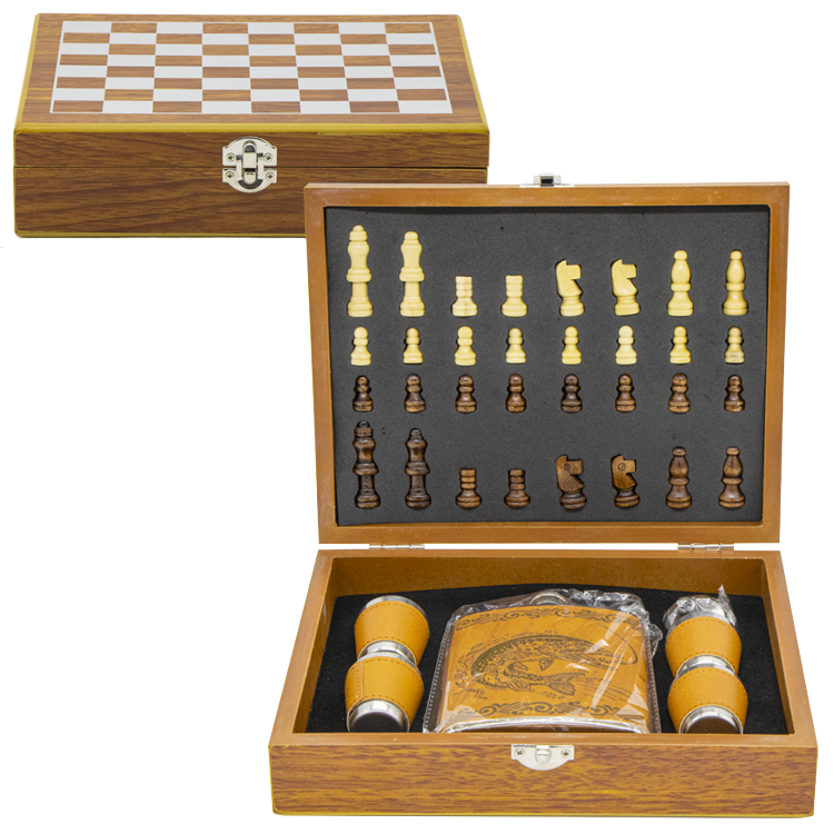 El juego "el Mejor pescador" la cantimplora, de nerzhaveyki, 240 ml. + el ajedrez