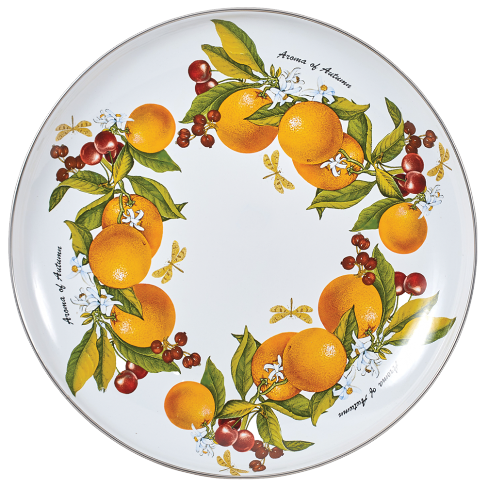 ?El plato redondo esmaltado? 36 cm "la fantasia De frutas" 2,5 l ?El plato redondo esmaltado? 36 cm "la fantasia De frutas" 2,5 l