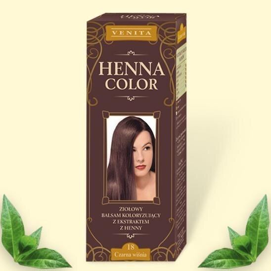 Красящий травяной бальзам "Henna Color" на основе натуральной хны, 75 мл, цвет: чёрная вишня