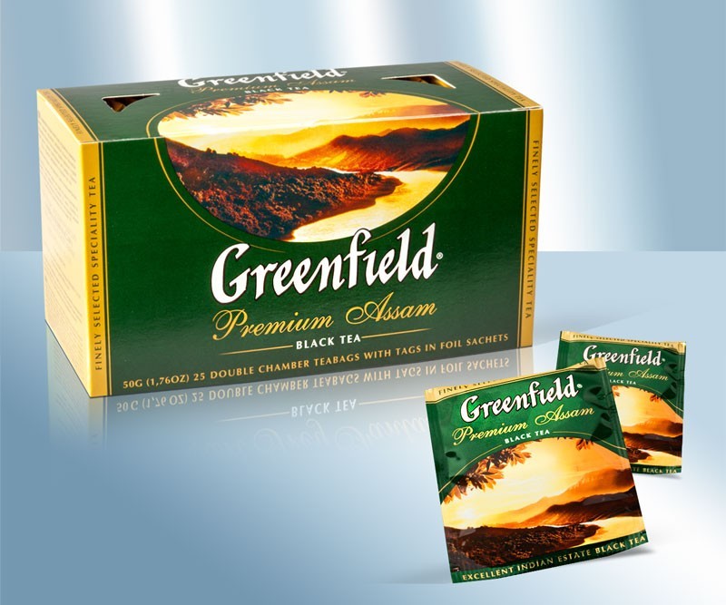 Te negro en bolsitas "Greenfield" Premium Assam, 50 g, 25 bolsas