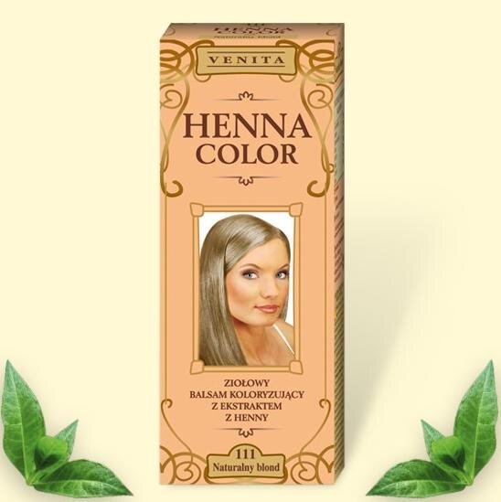 Colorear balsamo a base de hierbas "henna de color" en la base de henna natural, 75 ml, color: rubia