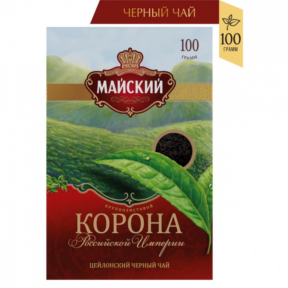 Чай Майский "Корона Российской Империи", черный, листовой, 100 г