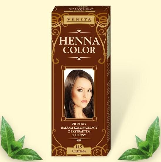 Красящий травяной бальзам "Henna Color" на основе натуральной хны, 75 мл, цвет: шоколад