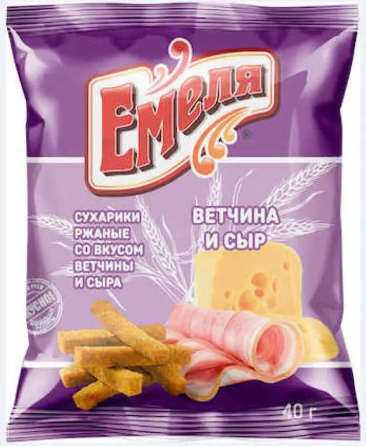 Сухарики Ємеля житня шинка сир, 40 г