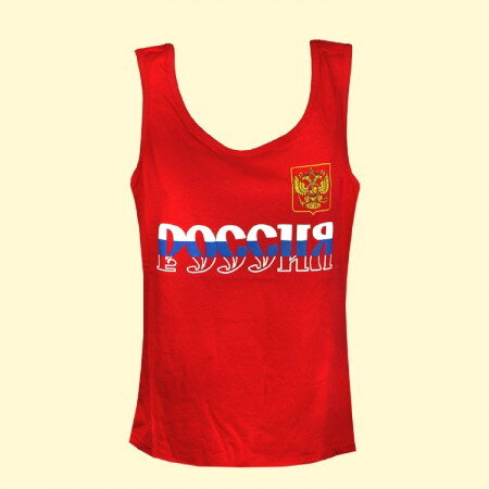 Camiseta original de tirantes Rusia para mujer (color rojo, talla L)