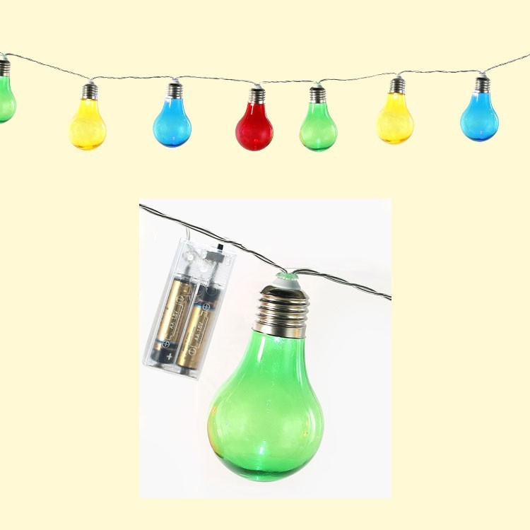 Електрична гірлянда, Лампочки, 16 світлодіодів, різнокольорові, без батарейок, 2 м