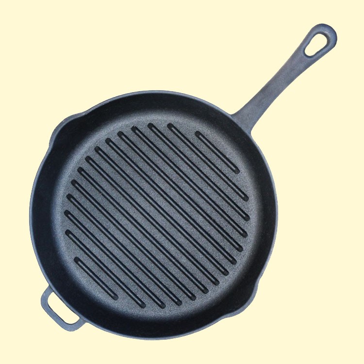 La sarten-grill de hierro fundido, sin tapa O 28см
