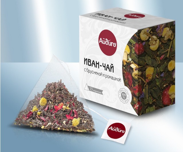 Иван-чай "Брусника и Ромашка", пирамидный пакетик (15х2г)