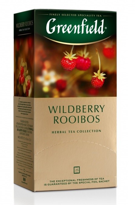Bebida Chá Greenfield Wildberry Rooibos, em saquetas, 25 unid.