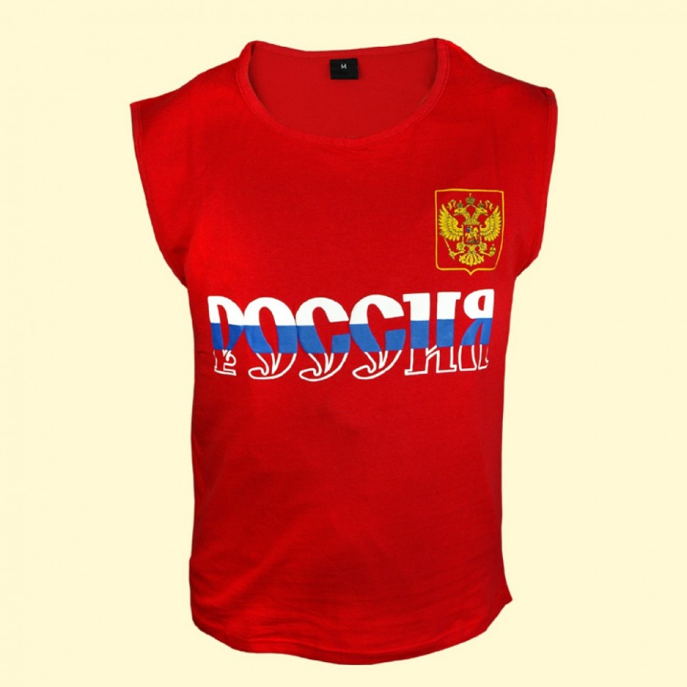 Camiseta "Rusia", rojo, 100 %-хлопок