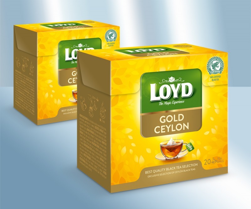 El te negro "Loyd Gold Ceylon", hecho paquetes (20х2г) 0,040 kg